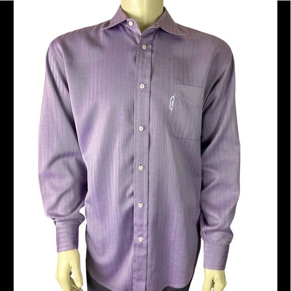 Like New Men's Faconnable L/S Lavender Dress Shirt with Front Pocket - Picture 1 of 7